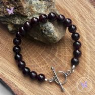 Garnet Healing Bracelet With Silver Toggle Clasp